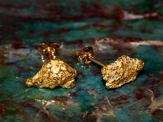 Gold Nugget Earrings